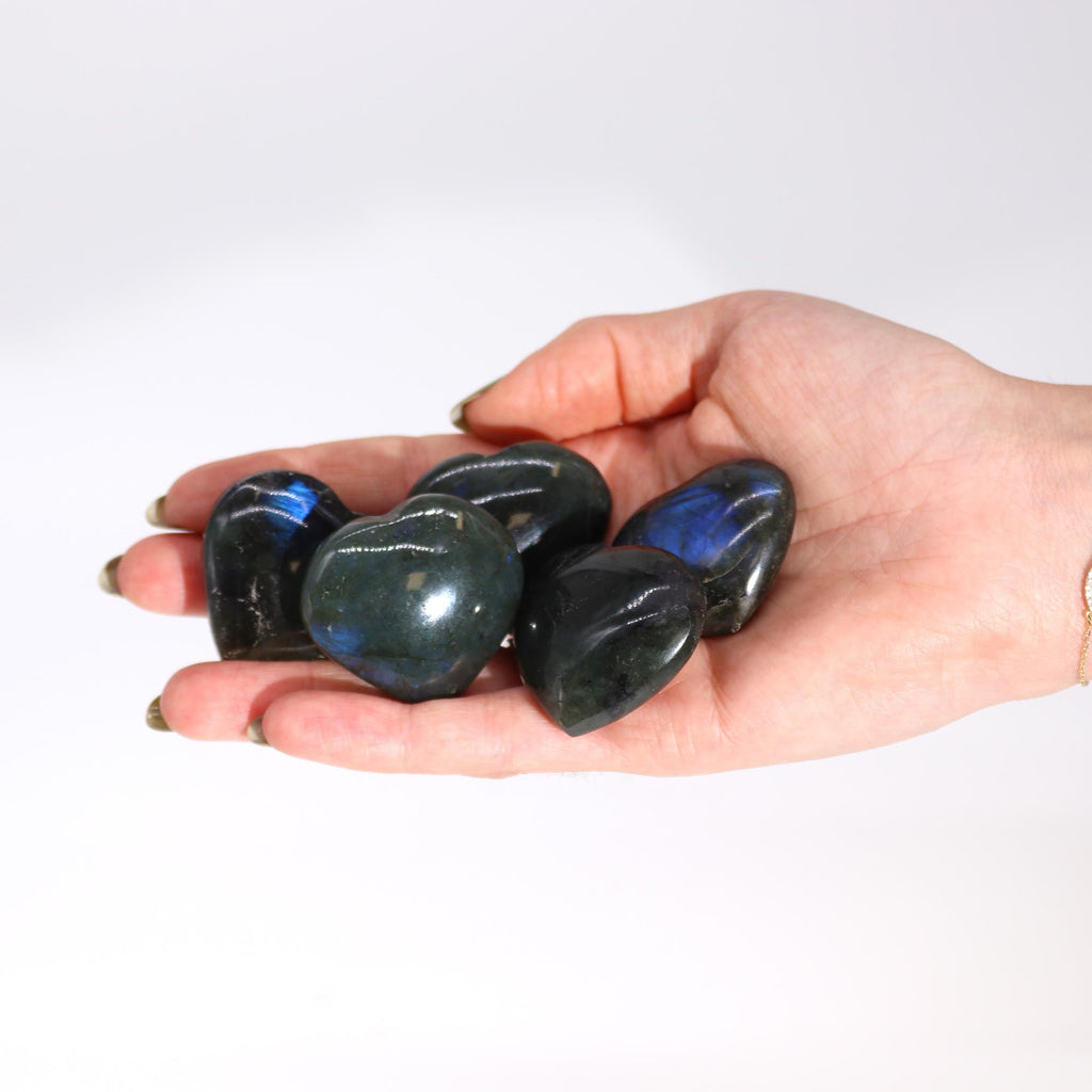 Madagascar Labradorite Hearts Stone with Iridescent Colours
