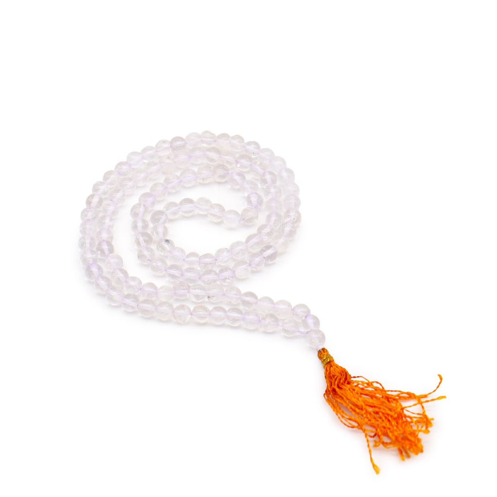 108 Bead Mala Rock Crystal for Chanting and Meditation Use