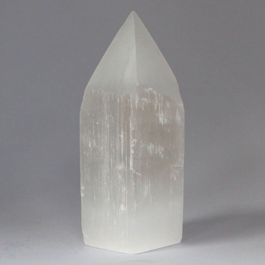 Selenite Pencil Point Tower Unique 15 cm Crystal Home Decor Piece