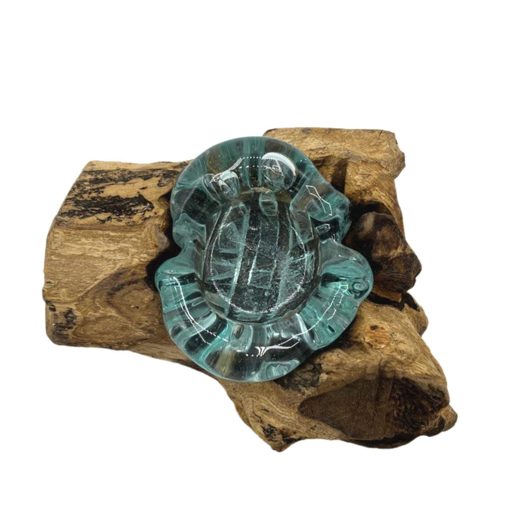 Molton Glass Candle Holder on Wood for Elegant Home Decor Style