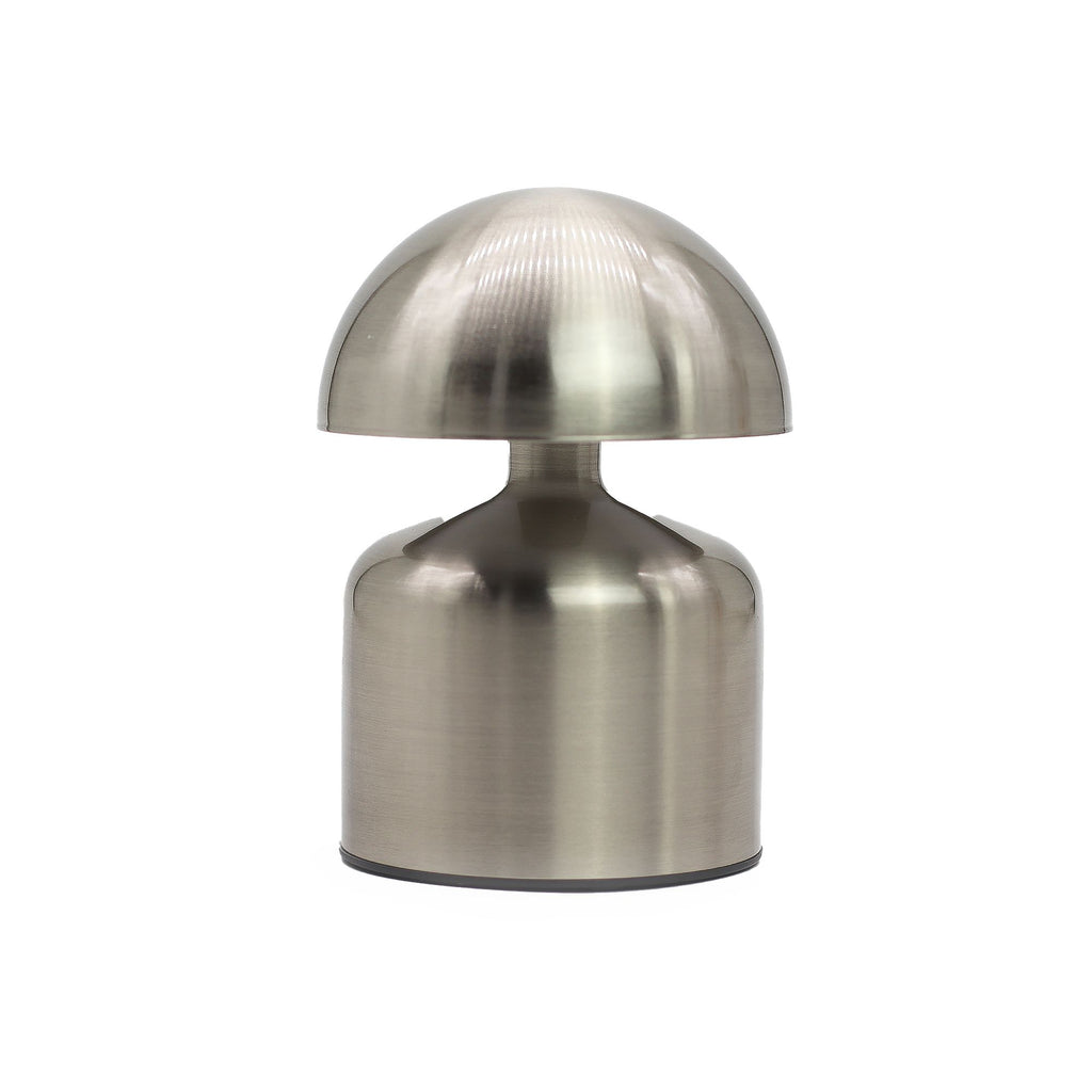 Dome Mushroom Silver Touch Lamp with USB C Rechargeable Design