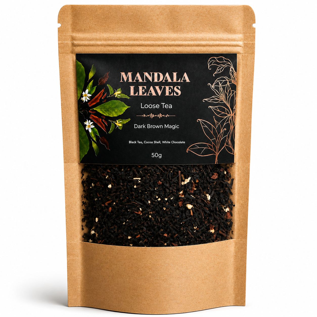 50g Dark Brown Magic Delicious Black Tea Brownie Blend for Tea Lovers