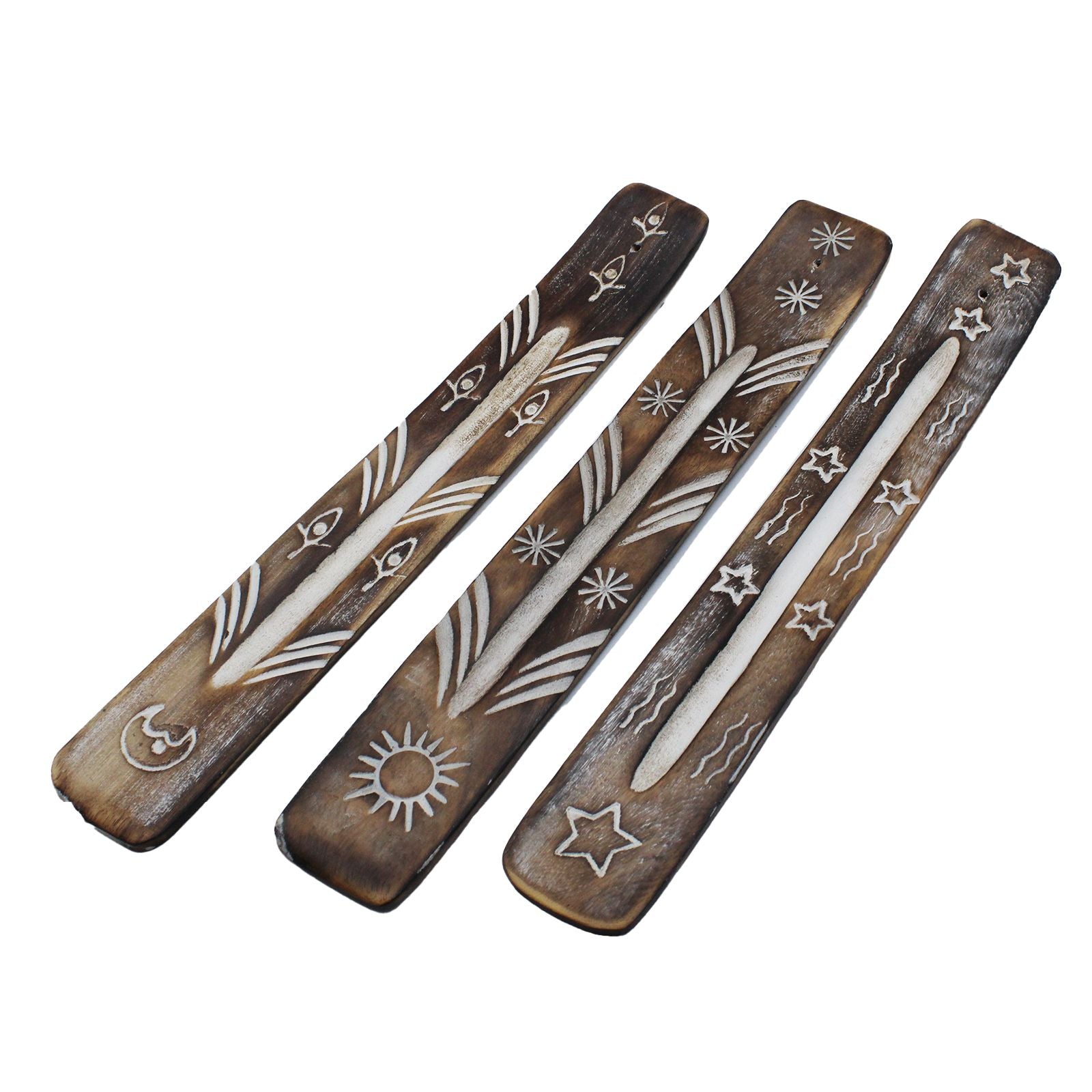 White Washed Incense Holder with Simple Design for Home Decor
