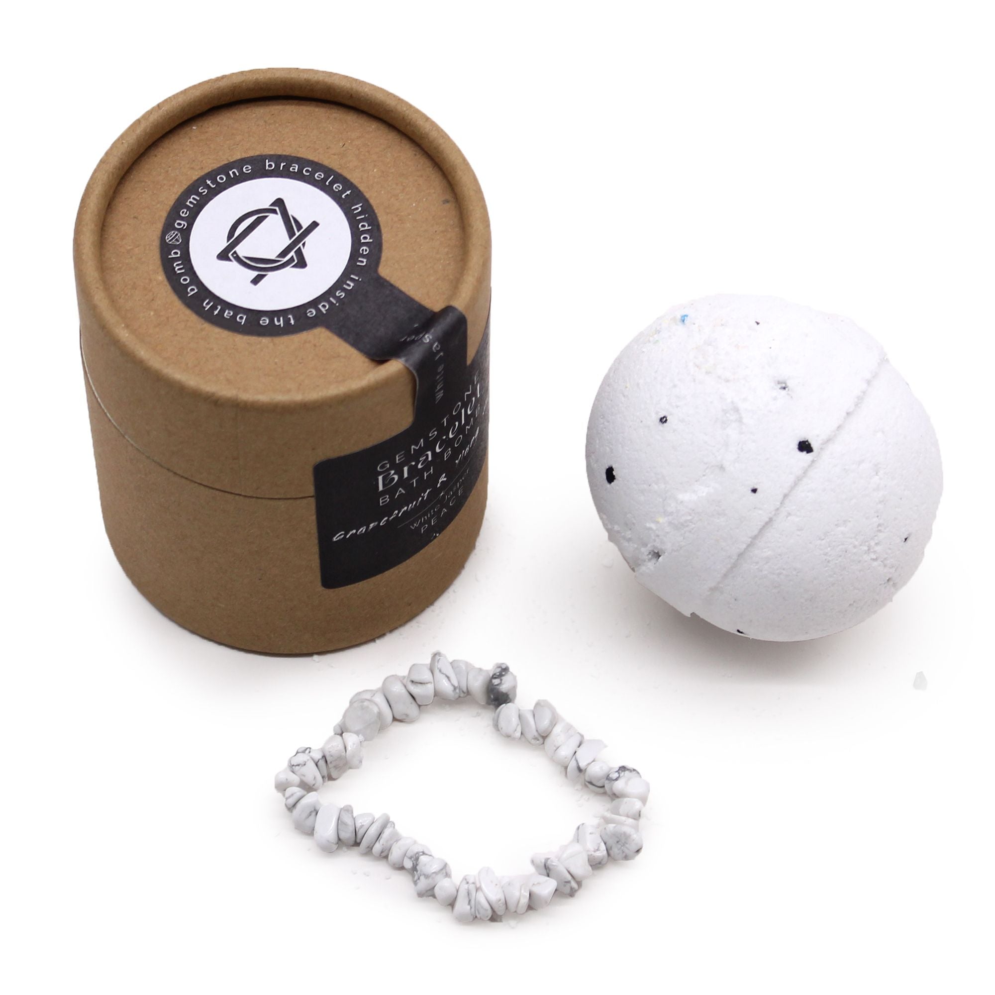 White Jasper Gem Bracelet Bath Bomb with Grapefruit & Ylang Ylang