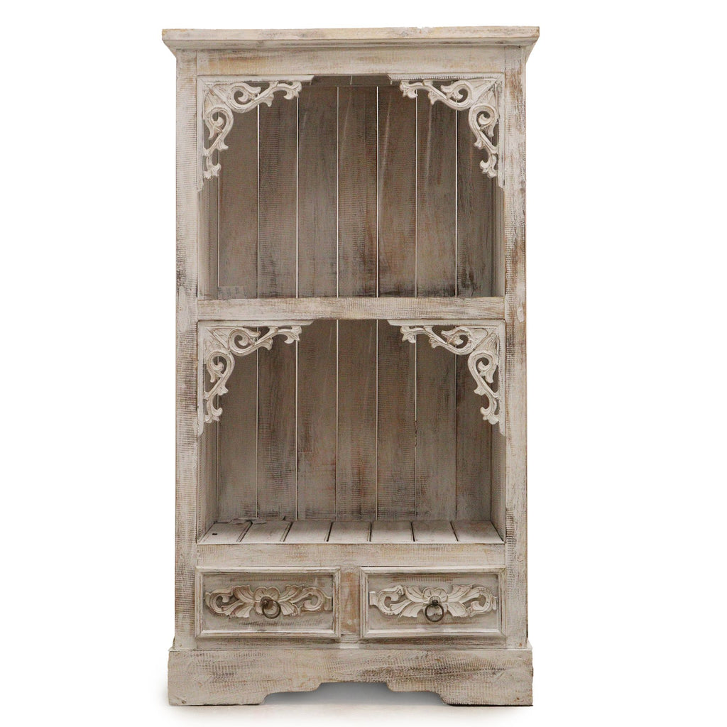 Albasia Bathroom Cabinet in Whitewash for Elegant and Stylish Storage