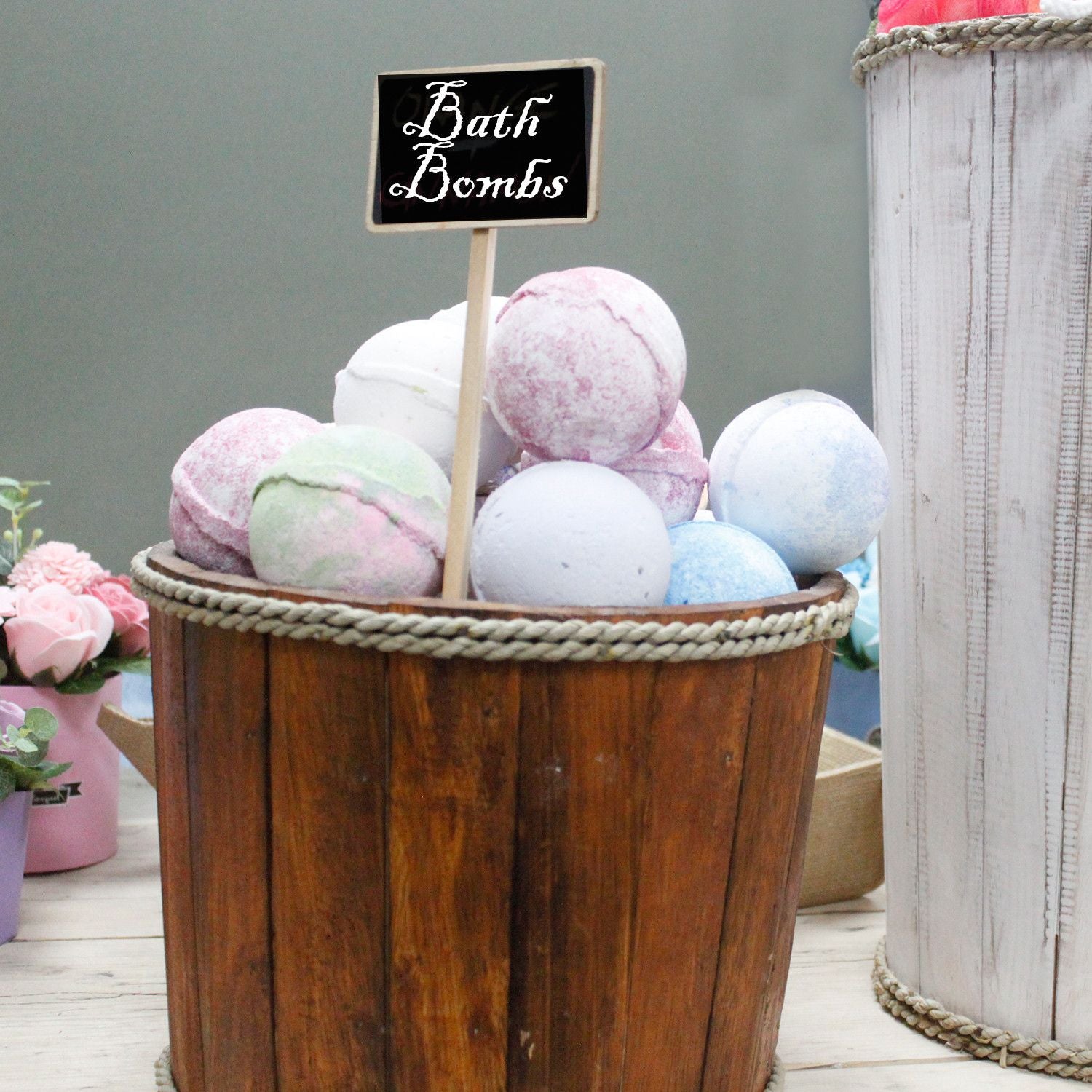 Small Brown Wooden Storage Tub for Home Organisation and Style