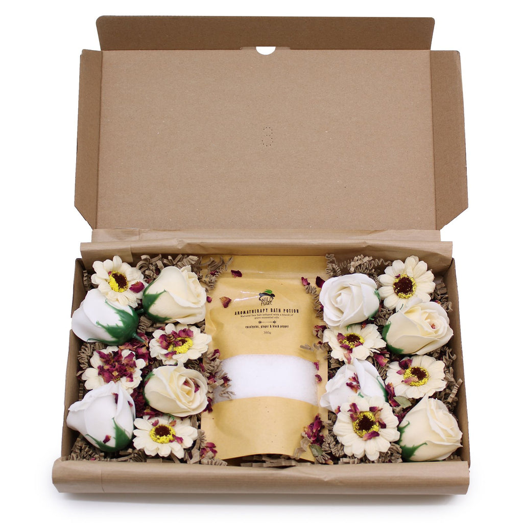 Salt Soak Set Cold and Flu with Eucalyptus and Ginger Bath Salt