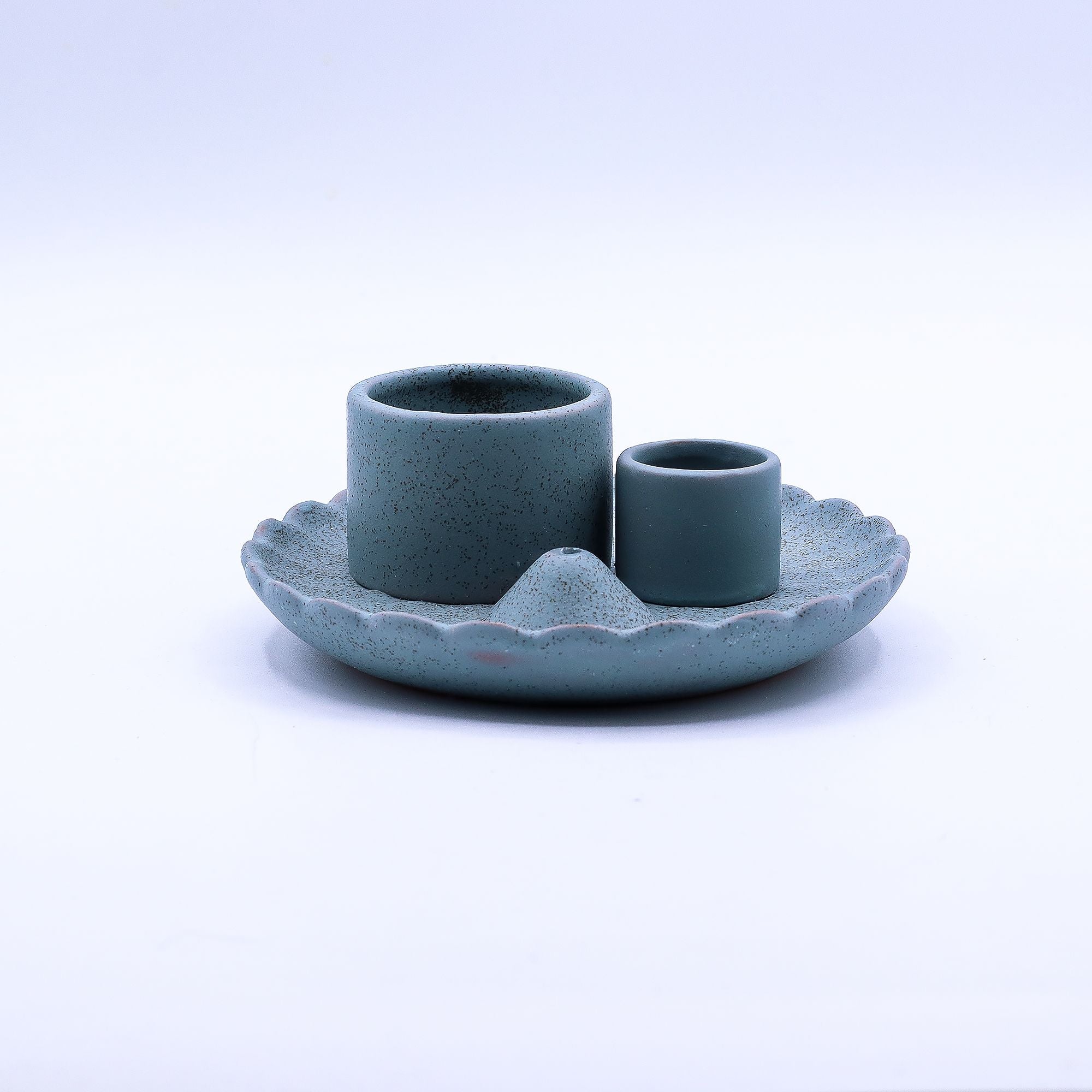 Palo Santo Stick and Smudge Holder with Lotus Flower Blue Design
