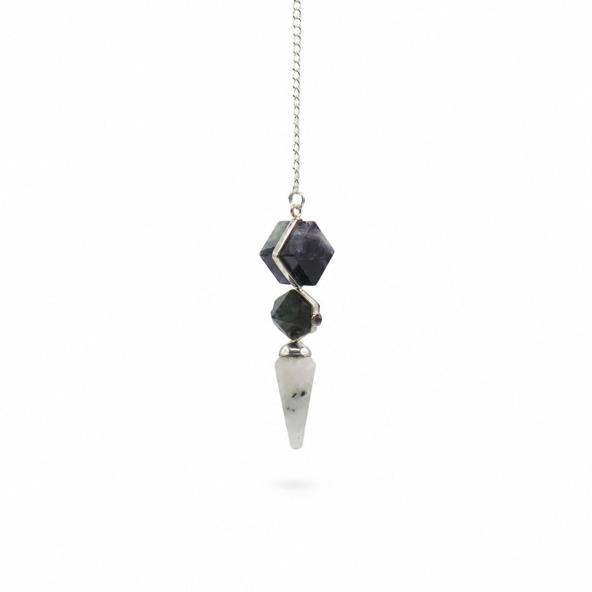 Psychic Gateway Edition - Three Piece Pendulum - Multi Fluorite - Labradorite - Rainbow Moonstone