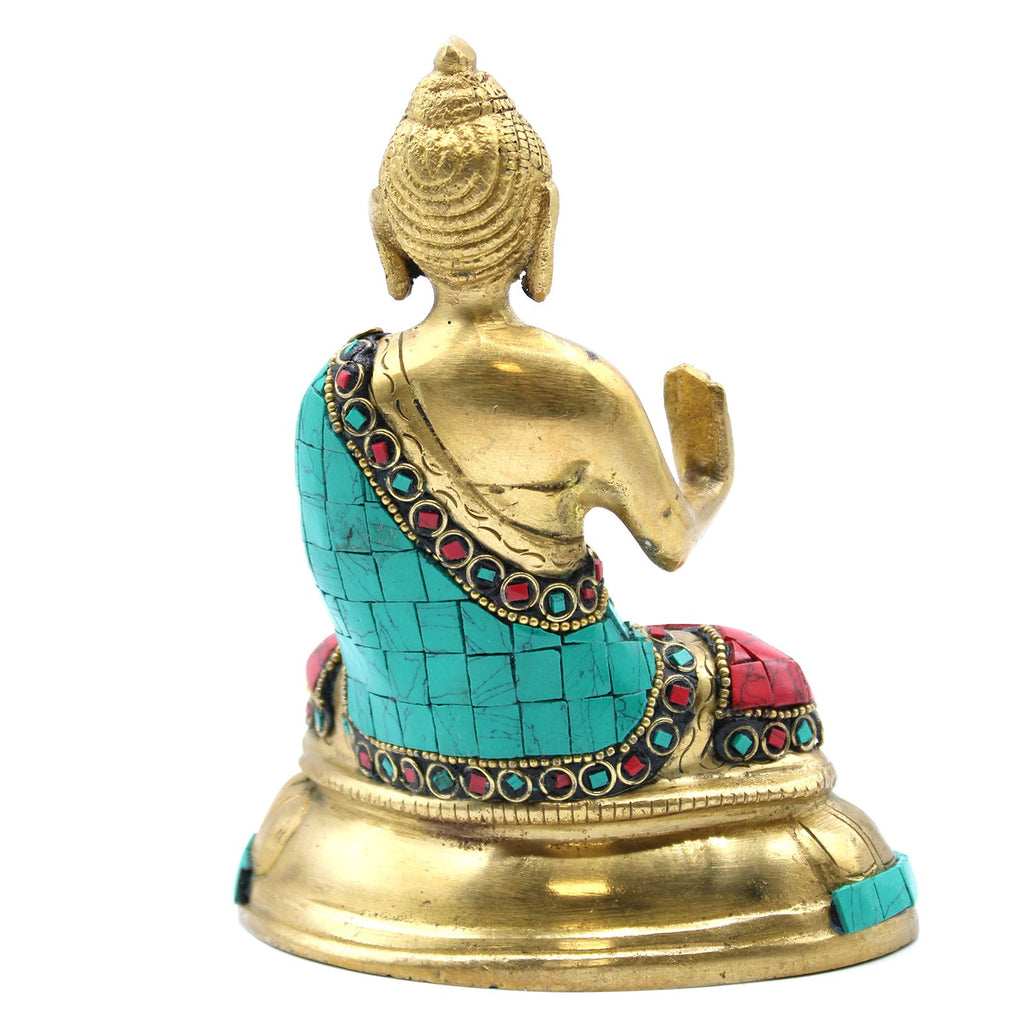 Brass Buddha Figure Blessing 15cm Ideal for Elegant Home Decor