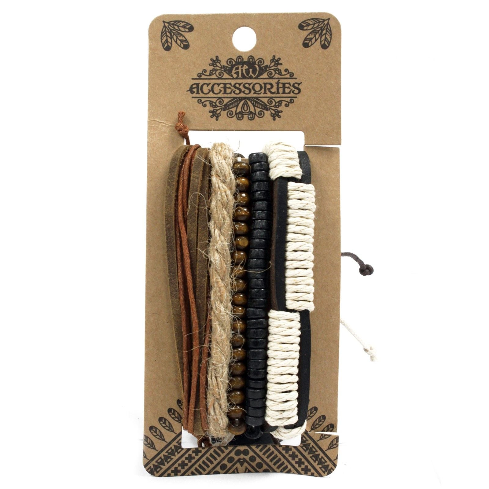 Stylish Mens Bracelet Sets with Green and Natural Designs