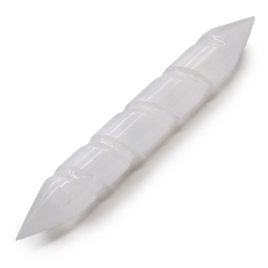 Selenite Spiral Wands 16 cm with Points for Decorative Use