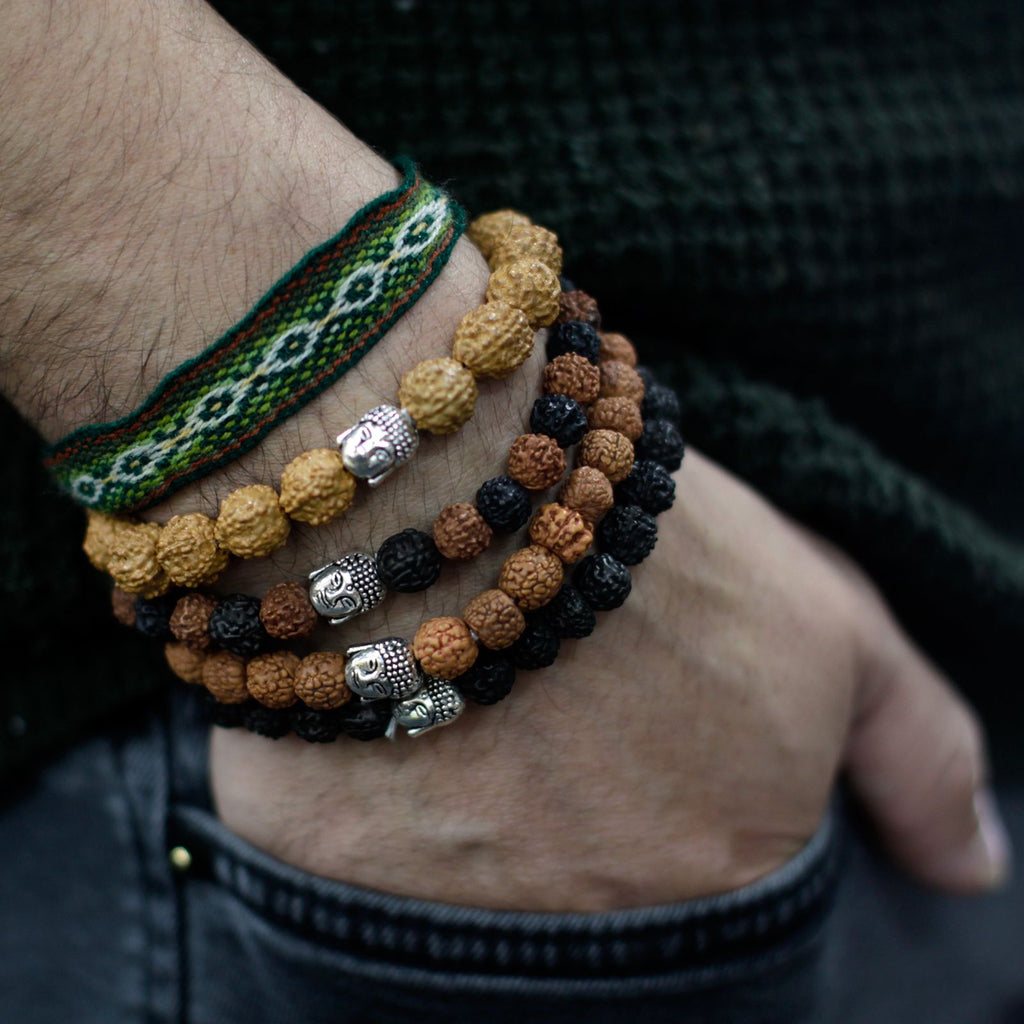 Assorted Rudraksha Buddha Bangles for Unique Style and Appeal