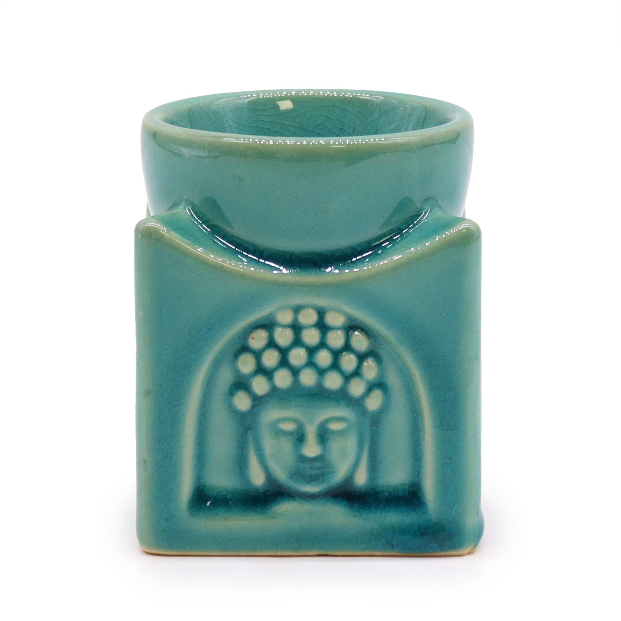 Square Buddha Burner in Soft Turquoise for Home Fragrance