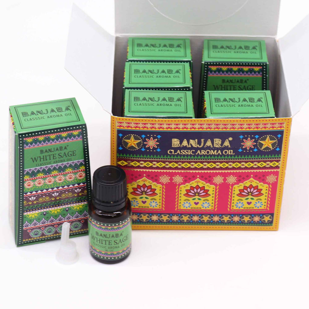 Banjara Indian Fragrance Oil 10ml Invigorating White Sage Aroma