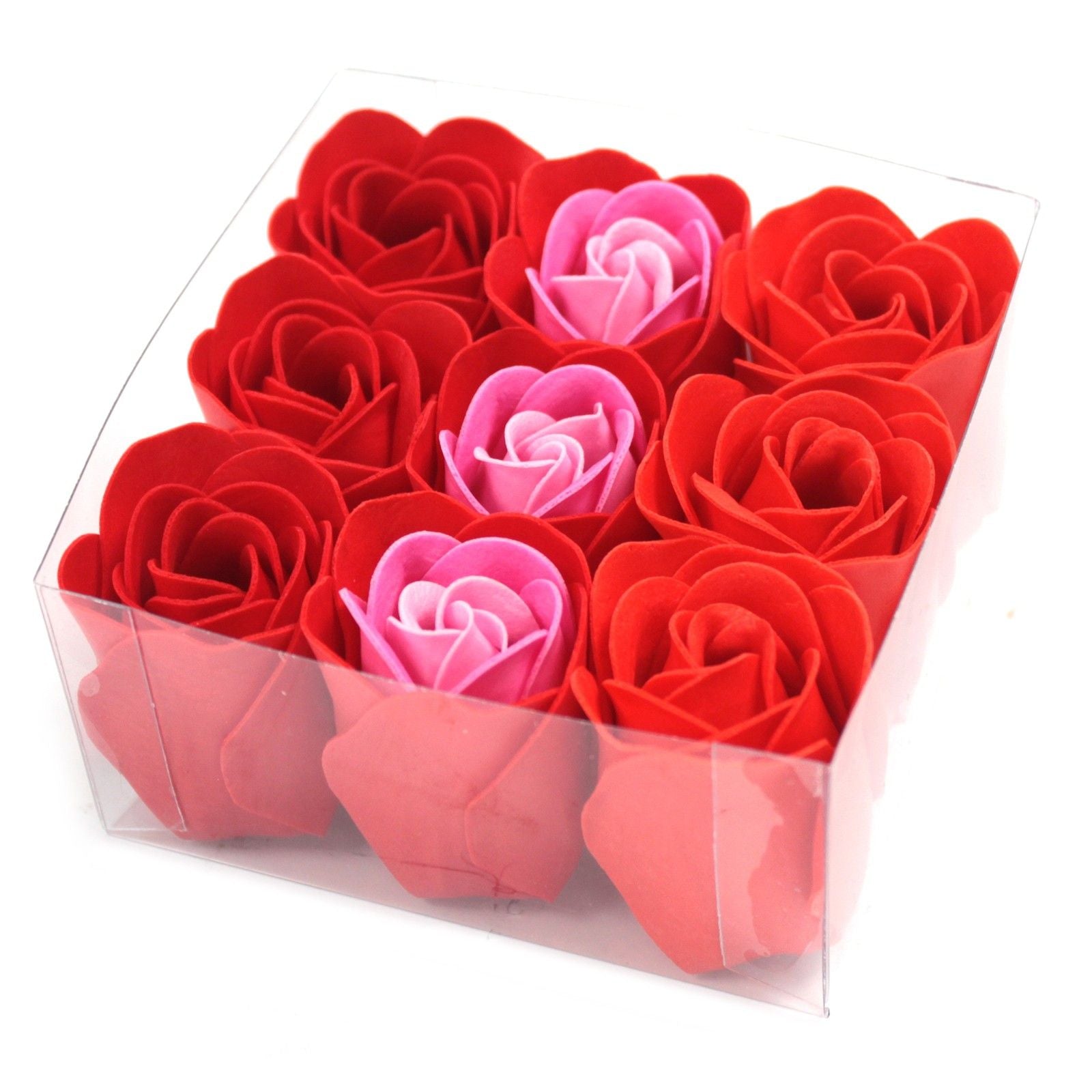 Set of 9 Red Roses Soap Flowers for Relaxing Bath Experience