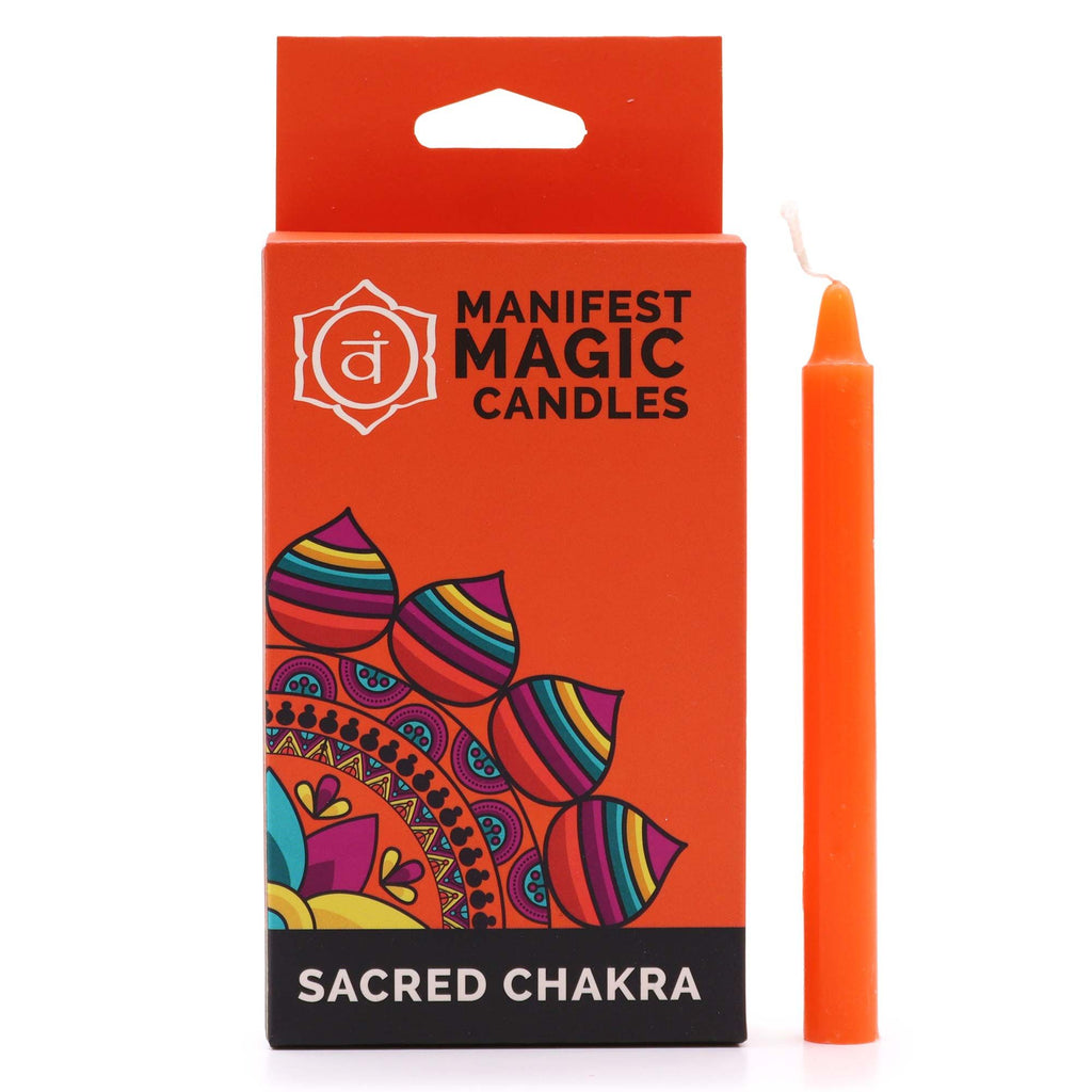 Manifest Magic Candles Pack of 12 for Orange Sacred Chakra