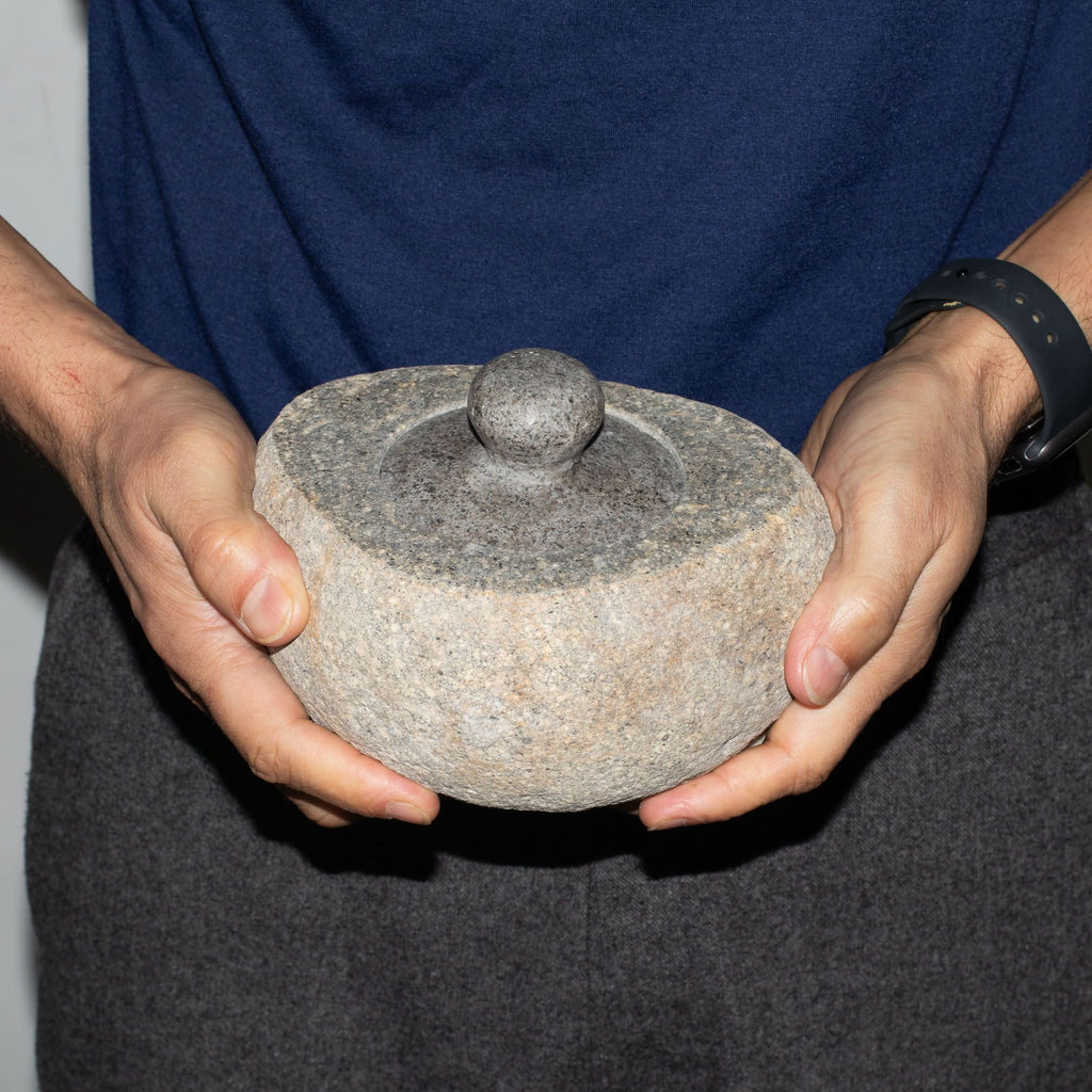 Large Natural Riverstone Grounding Pot for Home Decor Display