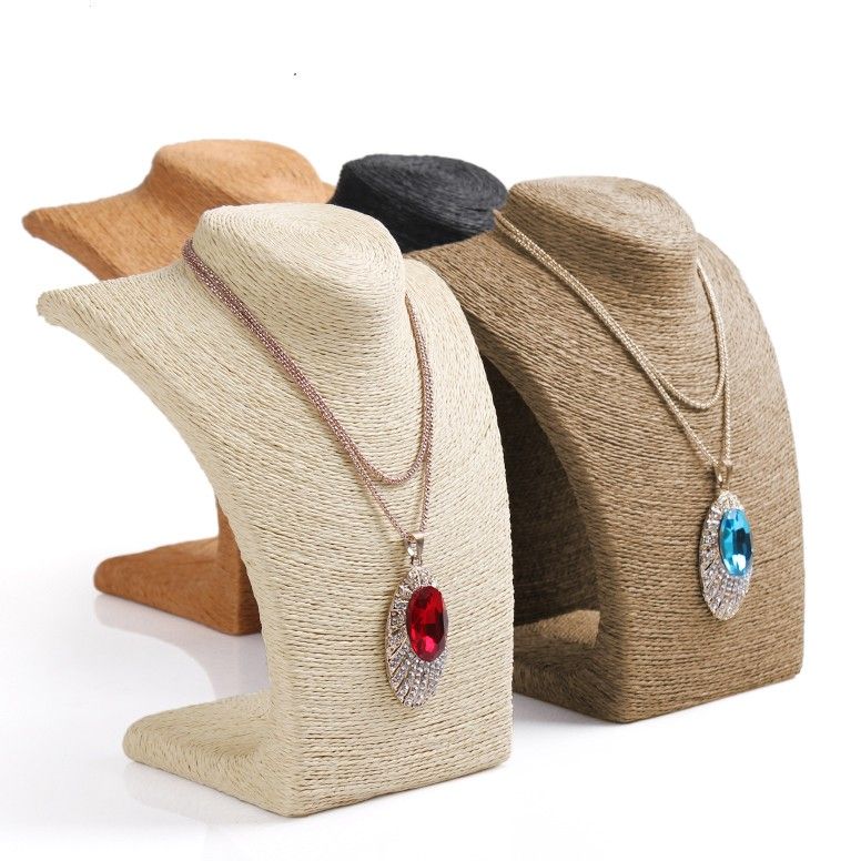Small Necklace Display in Chocolate for Elegant Jewellery Showcase