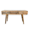 Console Table in Recycled Wood with Three Drawers for Storage
