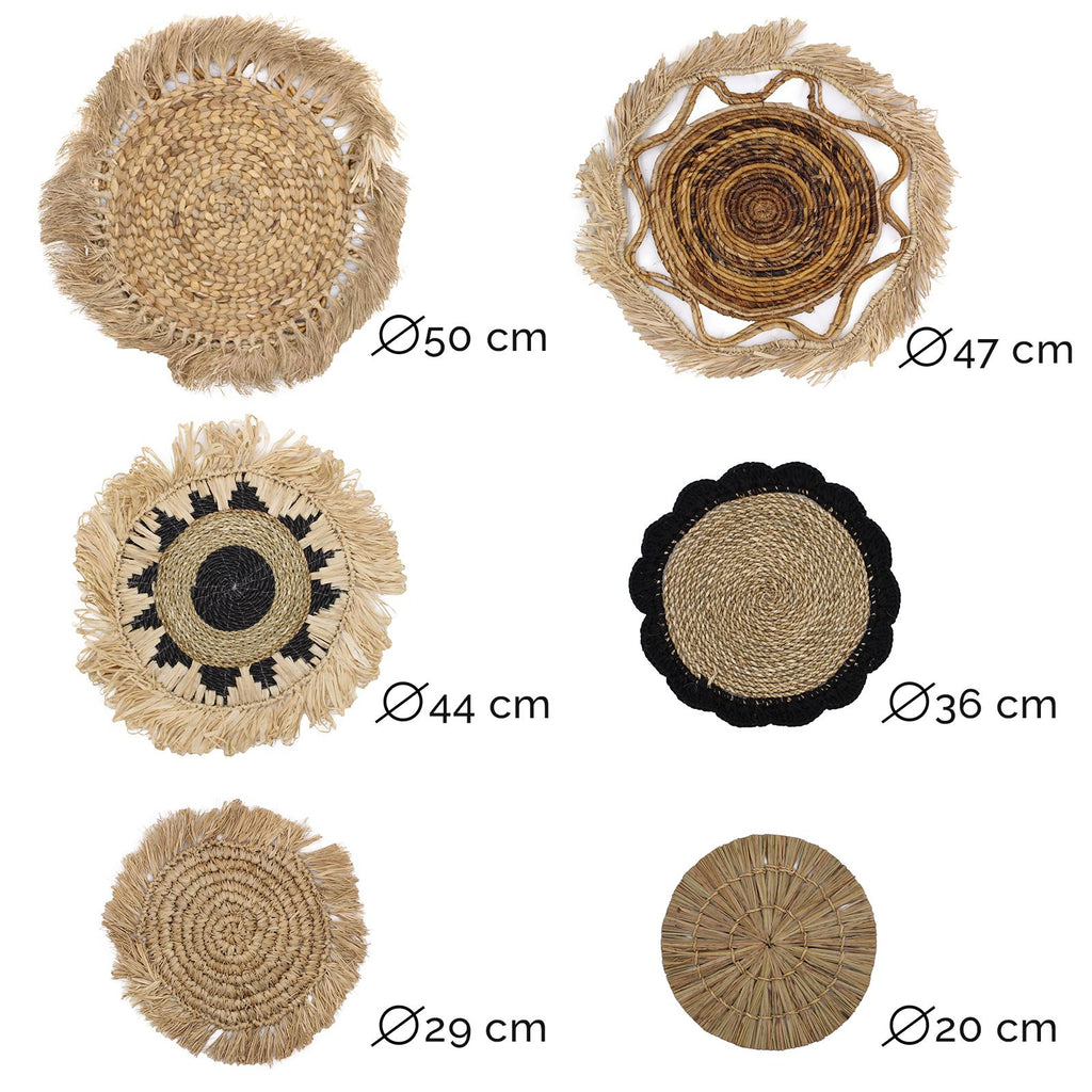 Set of Six Natural Wall Art Pieces from the Kribo Collection
