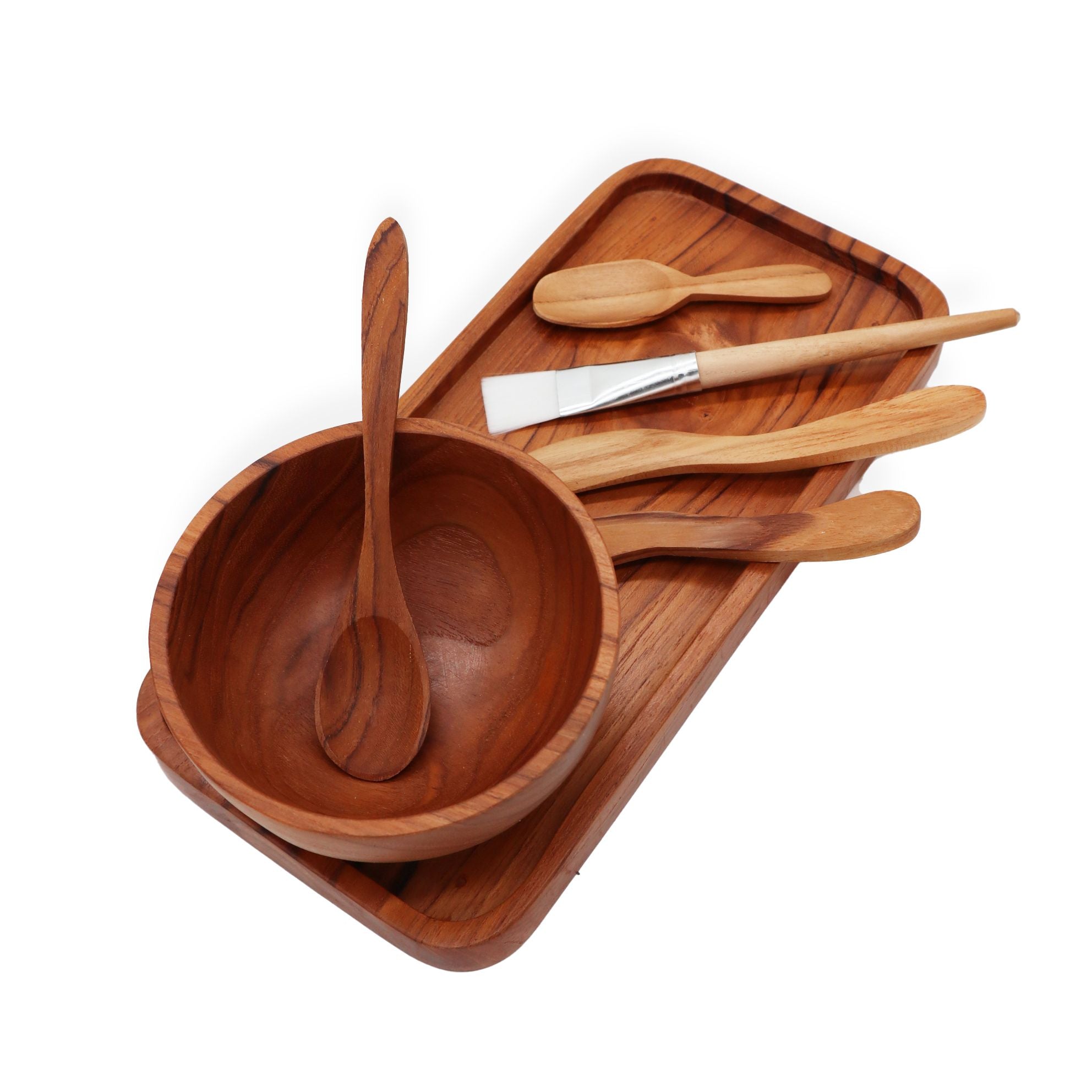 Spa Clay Wax Application Set with Teak Wood Finish for Home Use