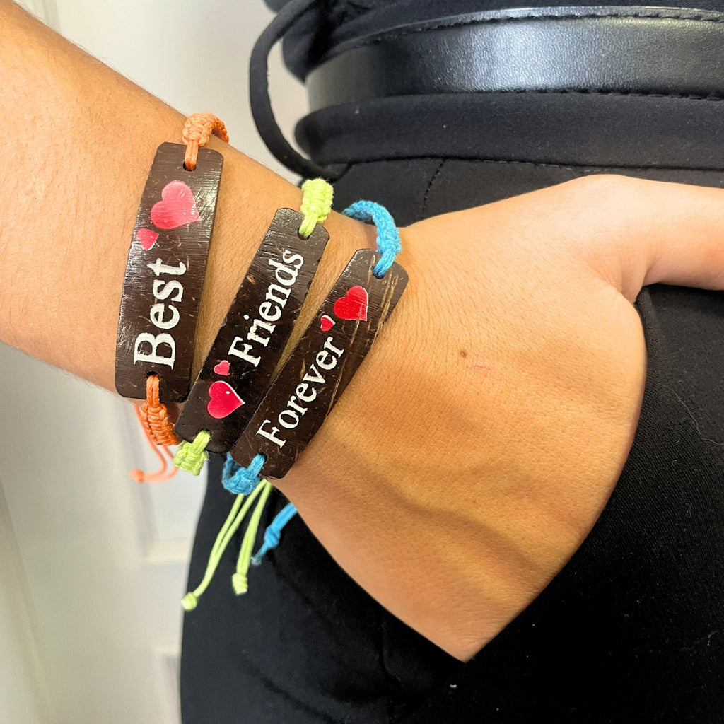 Handmade Friendship Bracelets with Friends Coconut Print Design
