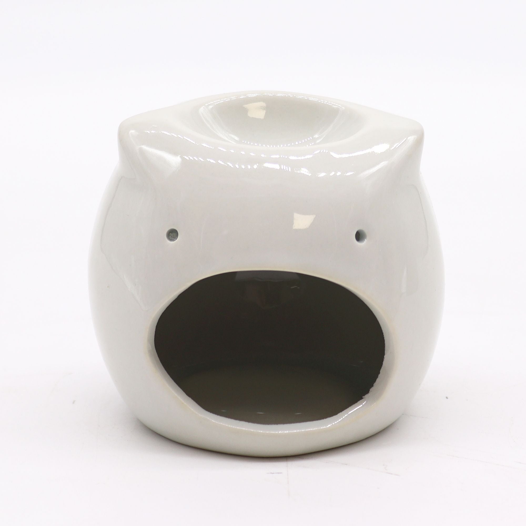 Classic White Oil Burner Short Owl Design for Fragrance Oils