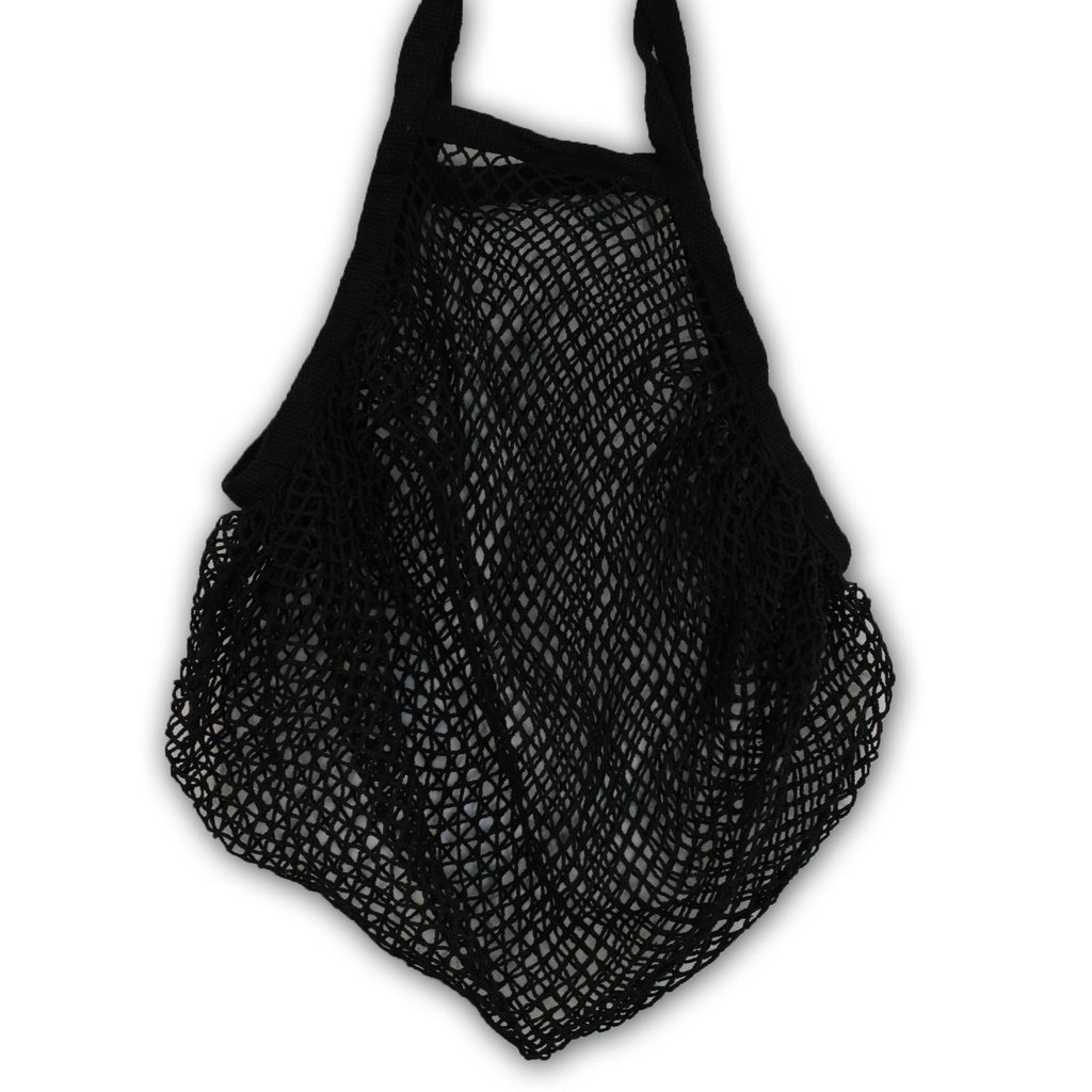 Pure Cotton Mesh Bag in Black for Eco Friendly Shopping Needs