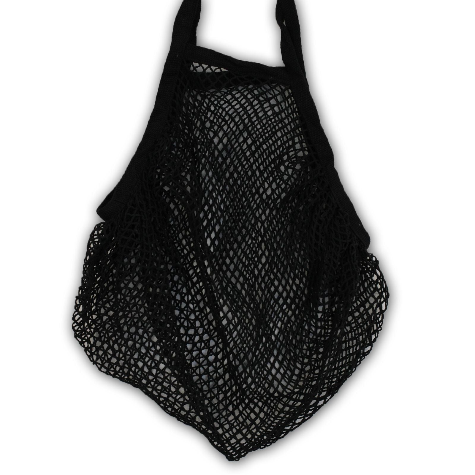 Pure Cotton Mesh Bag in Black for Eco Friendly Shopping Needs
