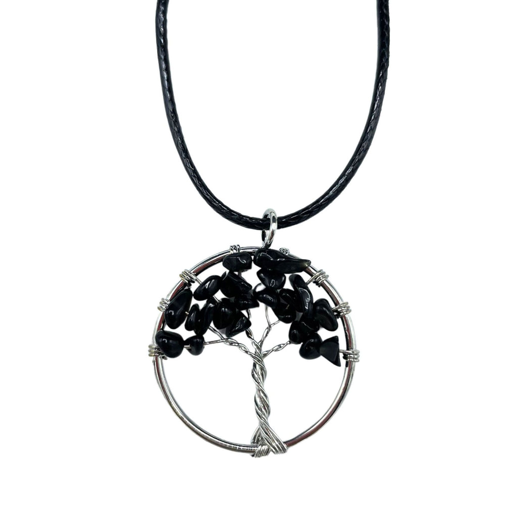 Tree of Life Pendant in Black Agate for Stylish Elegance