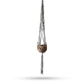 Beige Macrame Pot Holder with Beaded Design for Stylish Displays