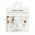 Nymph Spirit Gemstone Ring Set Love & Flame with Rose Quartz