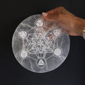 Large 18cm Charging Plate with Sacred Geometry Design for Crystals