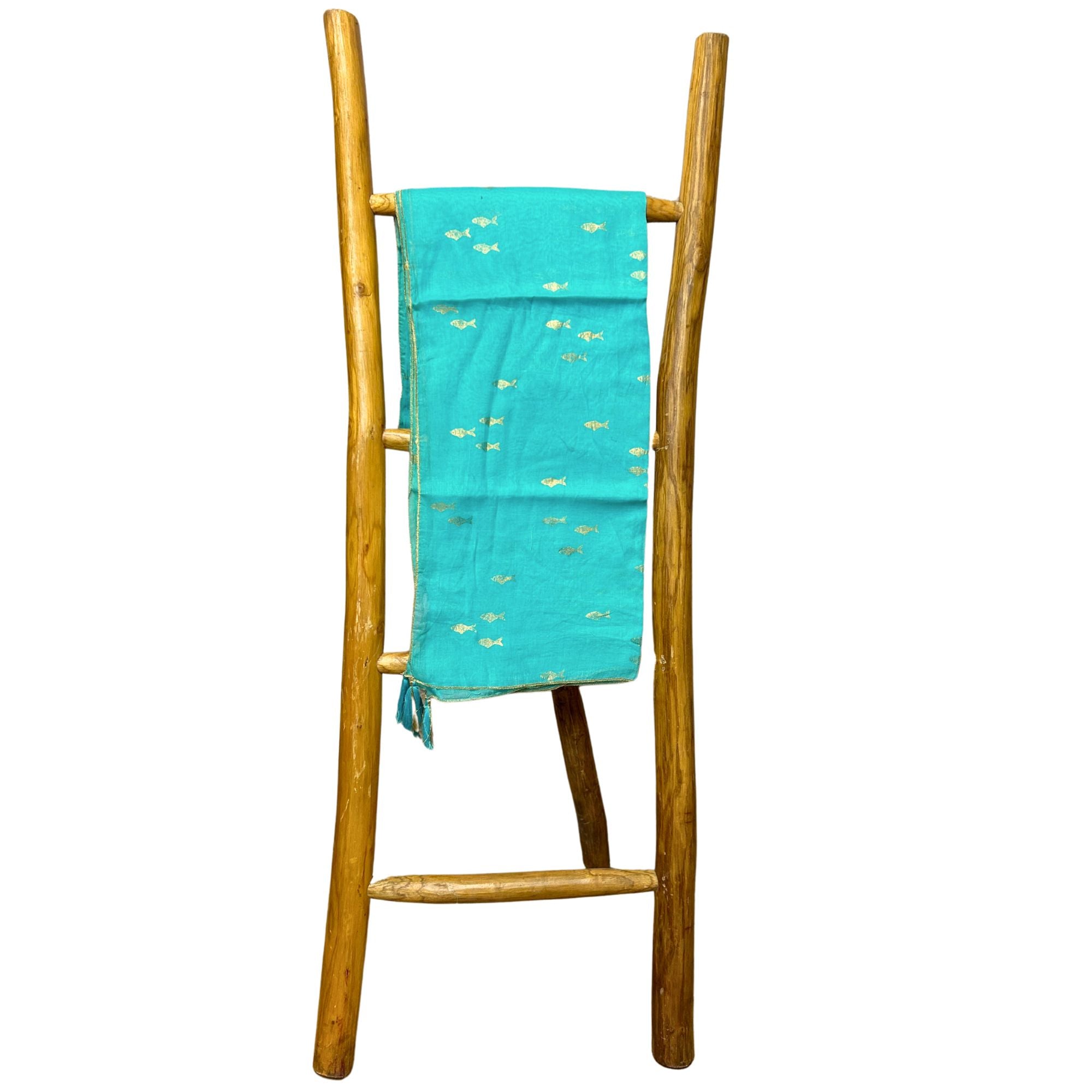 Nomad Sari Pareo in Turquoise & Gold Fish Print for Summer Style