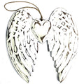 Hand Crafted Double Angel Wing and Heart Decoration 24cm Unique Gift