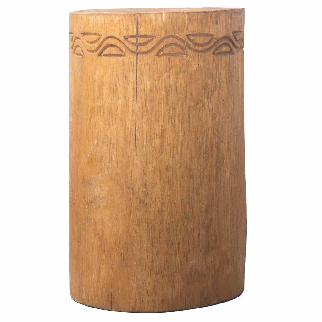 Tribal Stool Table in Natural Albasia for Unique Home Decor