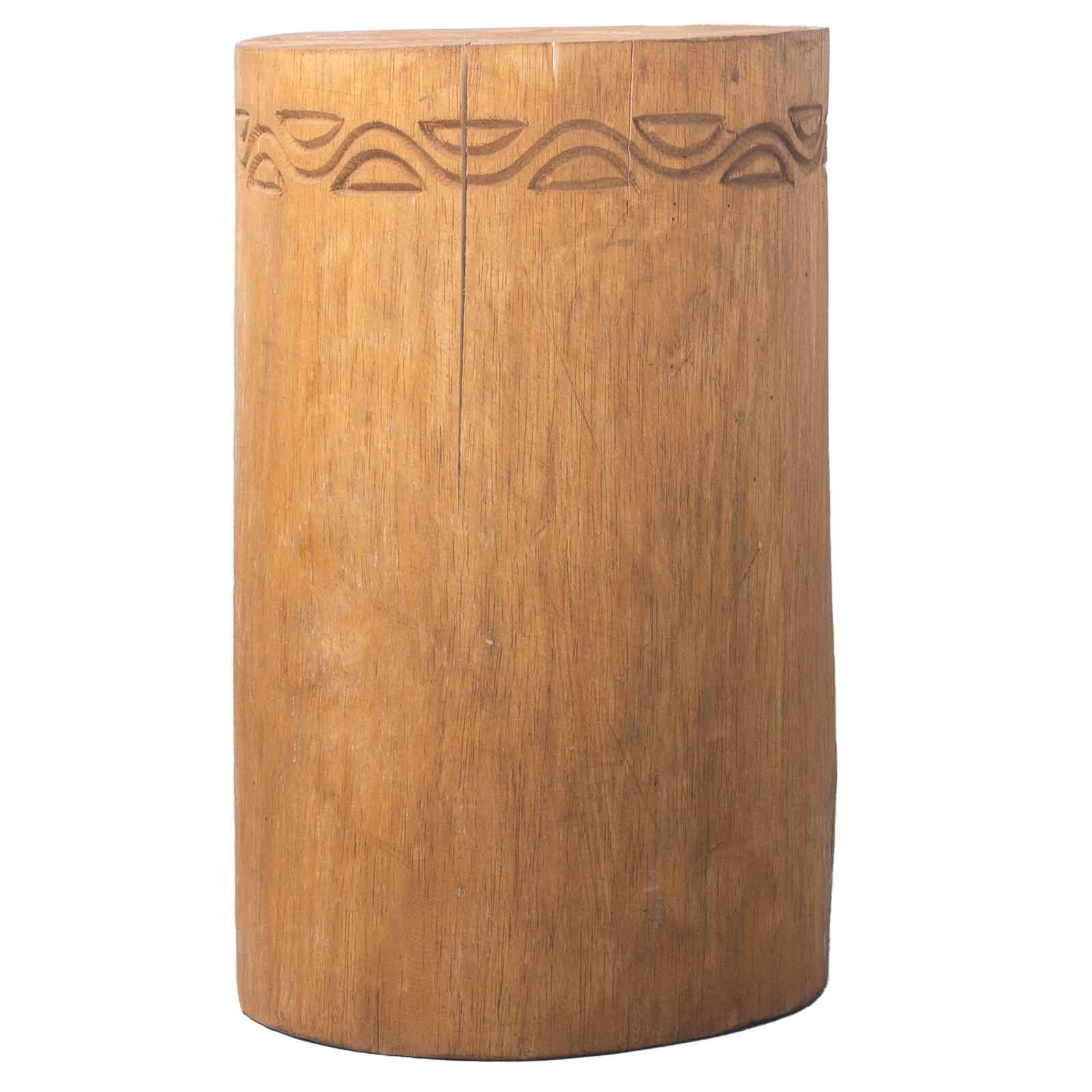 Tribal Stool Table in Natural Albasia for Unique Home Decor