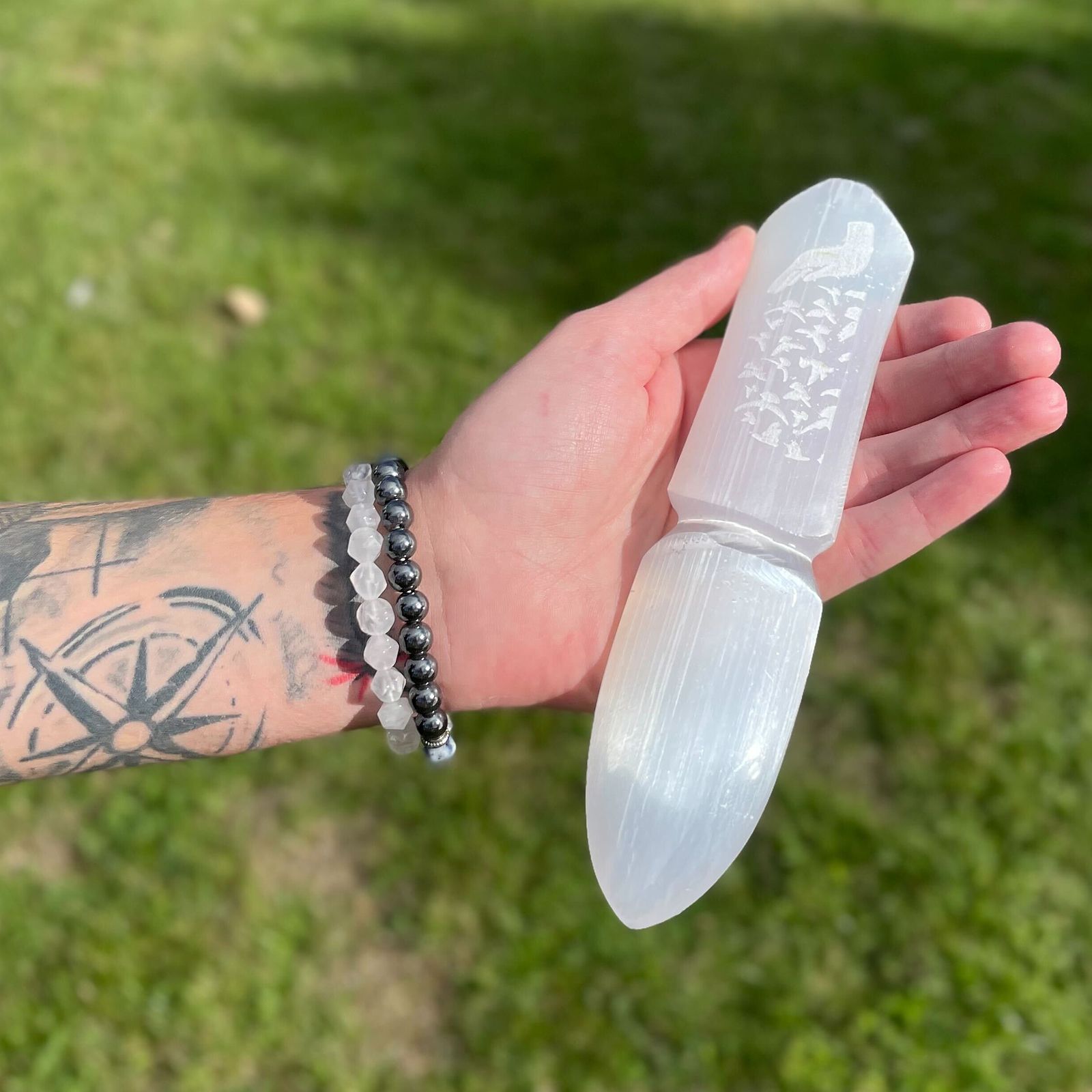 Selenite Ritual Knife for Ceremonial Use to Release Bonds