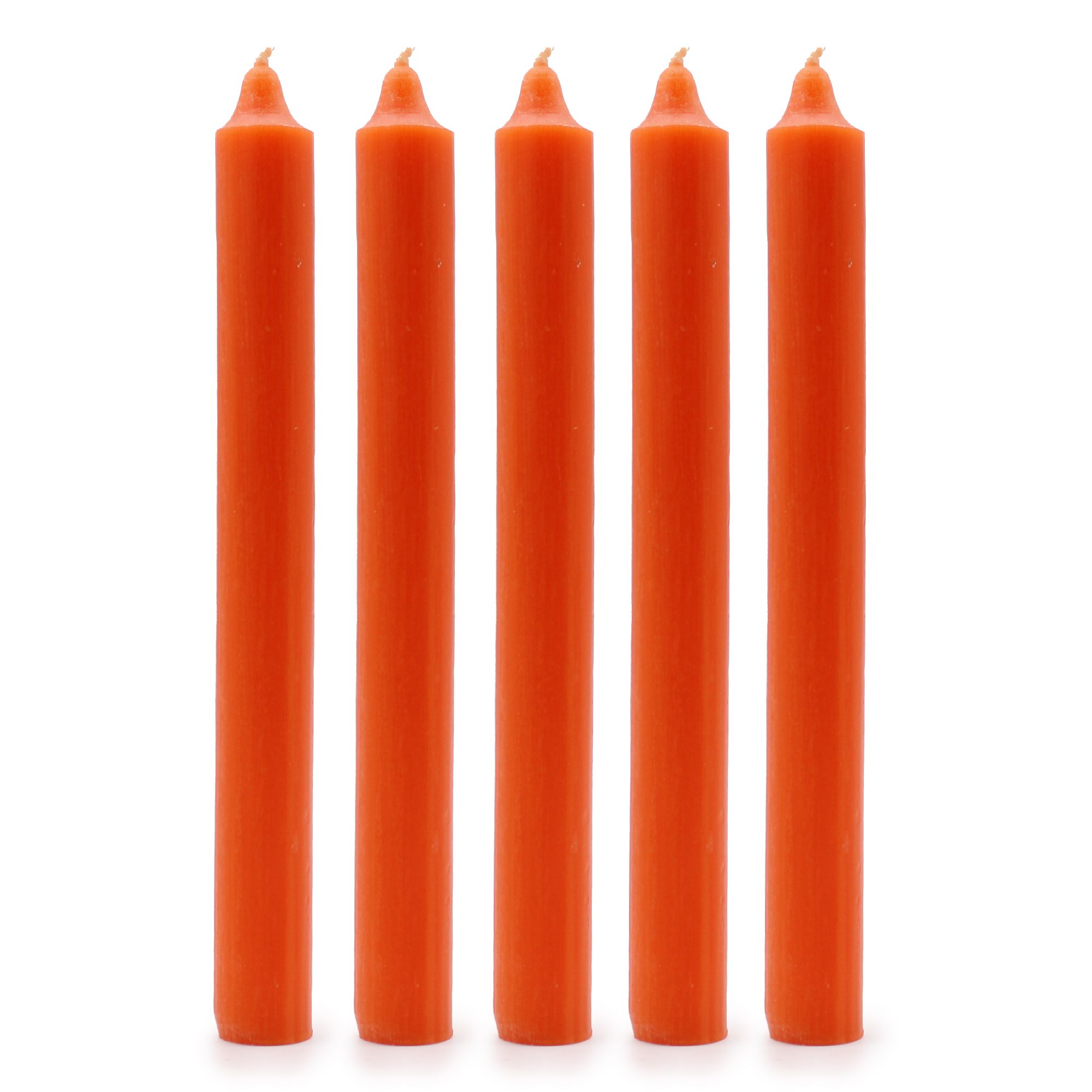 Rustic Orange Solid Colour Dinner Candles Pack of 5 for Dining
