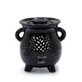 Cauldron Oil Burner with Tree of Life Design in Elegant Black