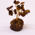 Mini Gemstone Tree on Wood Base with 15 Tiger Eye Stones