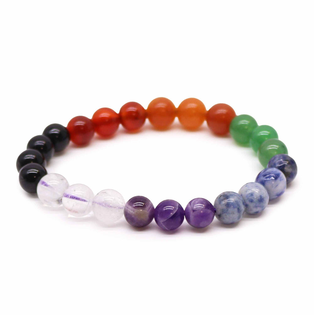 Power Bracelet with Chakra Stones for Energy Balance and Harmony