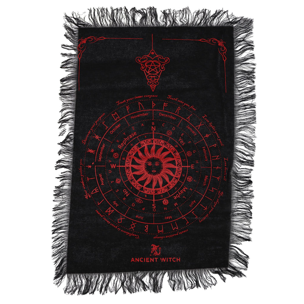 Ancient Witch Pendulum Divination Cloth with Sun Face Design