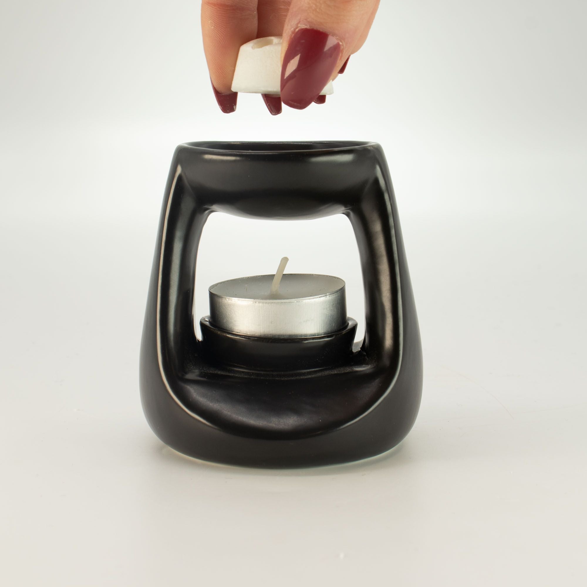 Ceramic Zen Oil Burner Small Classic in Matt Black Finish