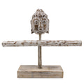 Single Branch Jewellery Stand with Buddha Elegant Whitewash Design