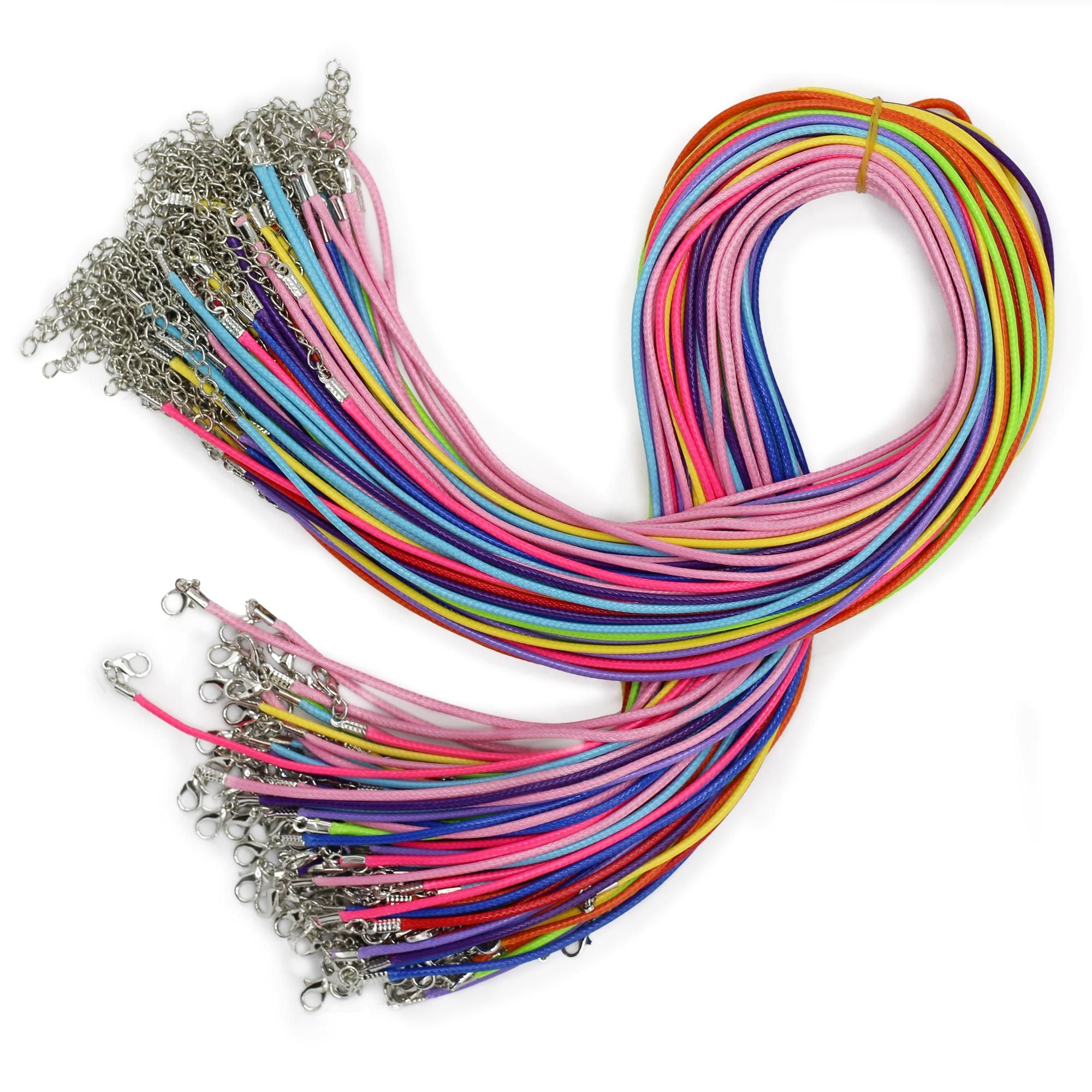 Waxed Pendant Cord 2mm x 55cm in 10 Vibrant Colours for Jewellery