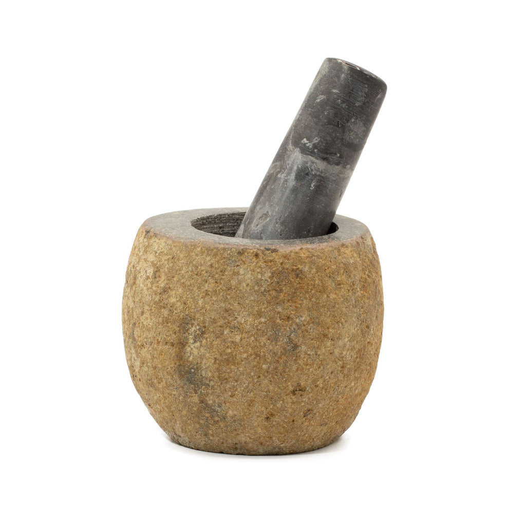 Natural Riverstone Decorative Pestle and Mortar Small Accent Piece