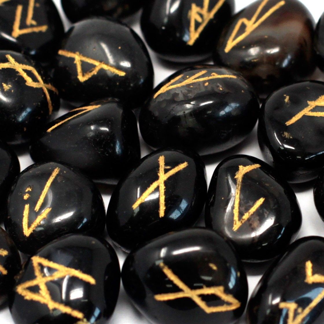 Runes Stone Set in Pouch Black Onyx for Mystical Insights