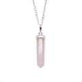Gemstone Classic Point Pendant with Rose Quartz and Silver Chain